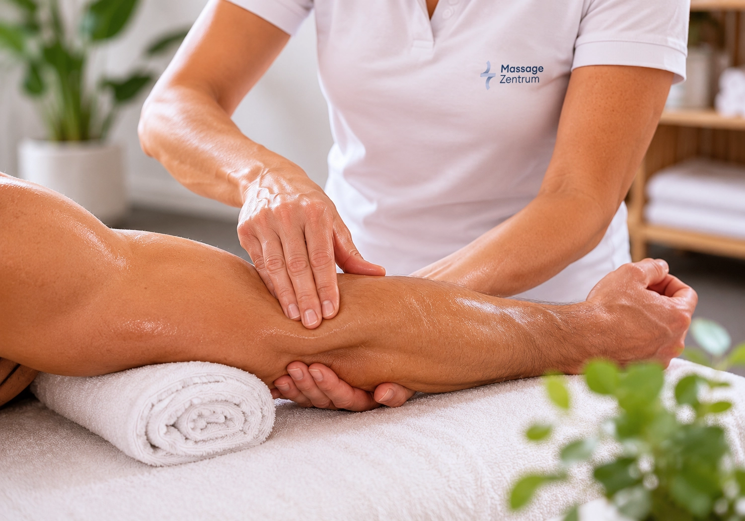 Sportmassage der Beinmuskulatur nach dem Training – Praxis für Beromünster